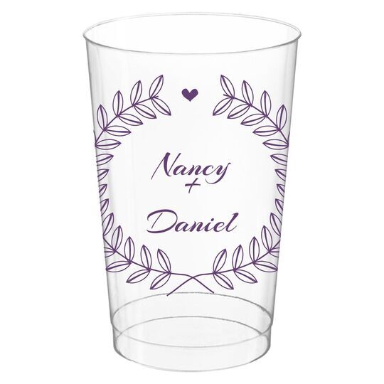 Heart and Wreath Clear Plastic Cups